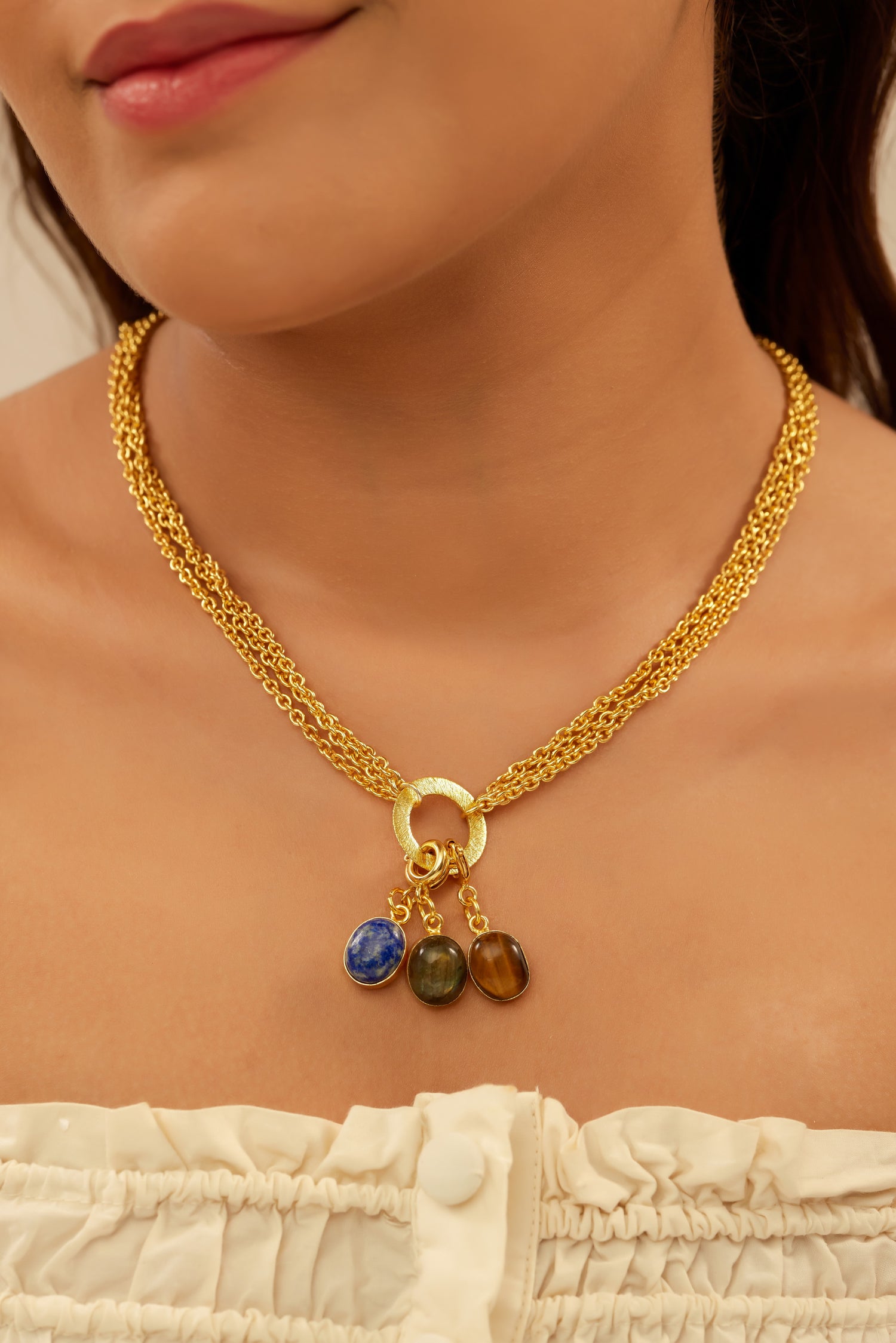 Aabha Necklace - 18k Gold Plated, Anti Tarnish