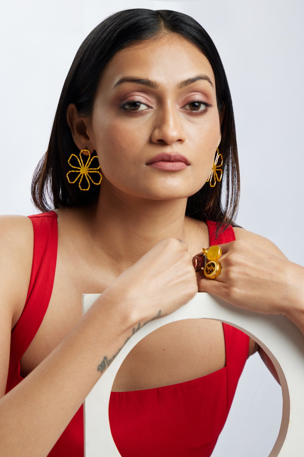 Peony Earrings - 18k Gold Plated, Anti Tarnish